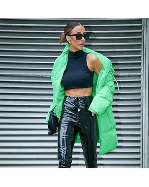 I Saw It First Isawitfirst Premium Oversized Hooded Padded Coat - Green