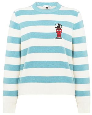 Bella Freud Mythical Bunny Stripe Jumper - Blue