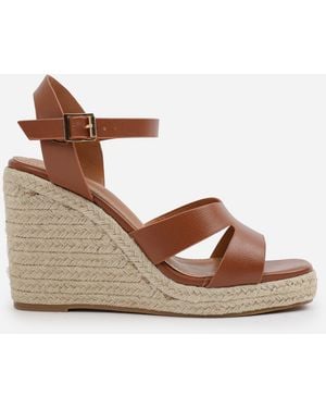 Where's That From Pu Sansa Wedge Shoes - Brown