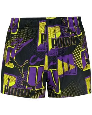 PUMA Print Logo Swim Shorts - Green