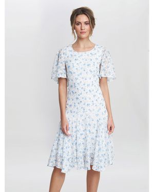 Gina Bacconi Annette Chiffon Dress - White