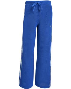 adidas Originals Crochet Top Open Hem Fleece Jogger - Blue