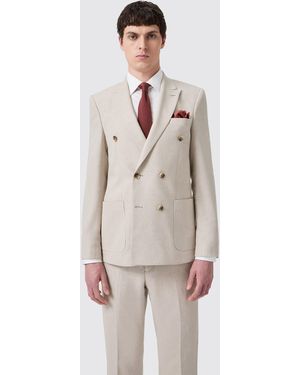 Twisted Tailor Sion Slim Fit Db Herringbone Jacket - Natural
