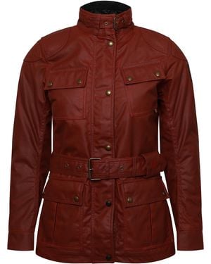 Belstaff Trialmaster Motorcycle Wax Jacket - Red