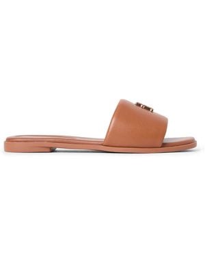 Tommy Hilfiger Th Logo Hardware Leather Mule - Pink