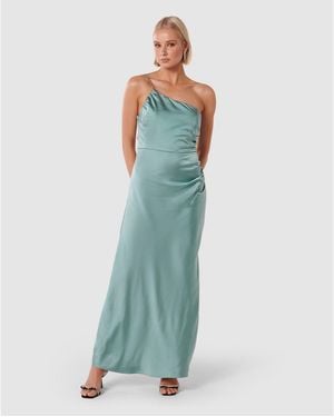 Forever New Kelly One Shoulder Satin Maxi Dress - Blue
