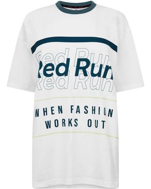 Red Run Skyline Oversized Graphic T-Shirt - Blue