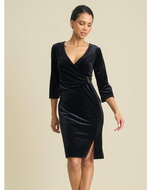 Gina Bacconi Rachael Velvet Dress With Trim - Black
