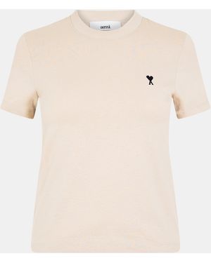 Ami Paris Slim Fit T-Shirt - Natural