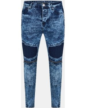 Brave Soul Biker Jean With Panel Details - Blue