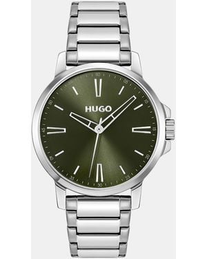 HUGO Gents #Smooth Stainless Steel Bracelet Watch - Metallic
