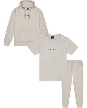 Nicce London Dean Fleece Tracksuits - White