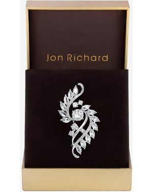 Jon Richard Plated Crystal Brooch - Black
