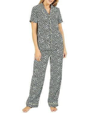 Yumi' Leopard Print Pyjamas - Blue