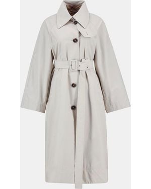 Barbour Robyn Showerproof Long Sleeve Calf Length Trench Coat - White