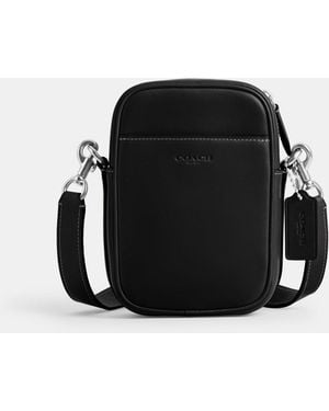 COACH Hitch Leather Cross Body Bag - Black