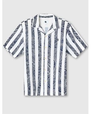 Pretty Green Marshall Short-Sleeve Patterned Shirt - Blue