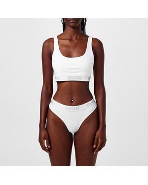 HUGO Stretch Cotton Thong - Brown