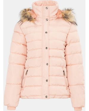 I Saw It First Isif Detachable Hood Fur Trim Sherpa Lined Parka - Pink