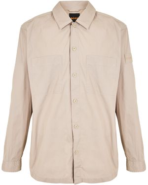 BOSS Long Sleeve Tailored Fit Shirt - Natural