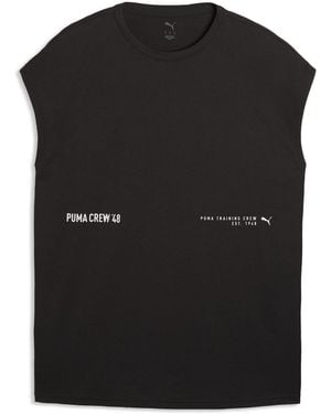 PUMA Graphic Cutoff Tank Vest - Black