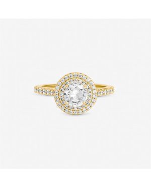 Jon Richard Plated Cubic Zirconia Halo Ring - Metallic