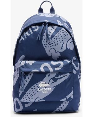 Lacoste All Over Print Backpacks - Blue
