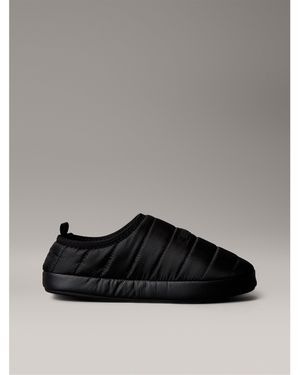 Calvin Klein Puffer Moccasin Slippers - Black