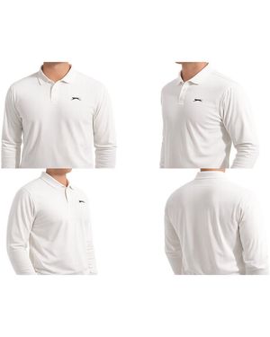 Slazenger 1881 Long Sleeve Polo Neck Cricket Shirt - White