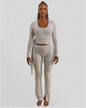 Mars the Label Wrap Top - Grey
