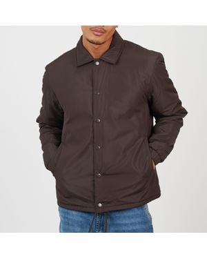 Brave Soul Padded Coach Jacket With Drawcord Hem - Brown