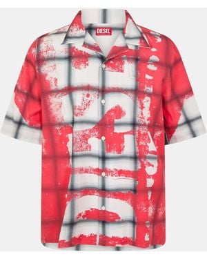 DIESEL Nabil Long-Sleeve Plain Shirt - Red