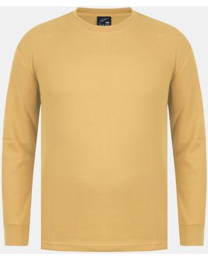 Fabric Regular Fit Waffle T-Shirt - Yellow