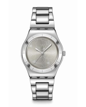 Swatch Adults Petal Bliss 53 Analogue Quartz Watch - Metallic