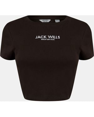 Jack Wills Cropped Baby T-Shirt - Black
