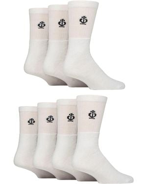 Jeff Banks 7 Pack Sport Crew Socks - White
