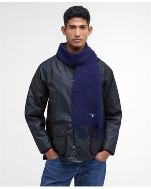 Barbour Plain Lambswool Scarf - Blue