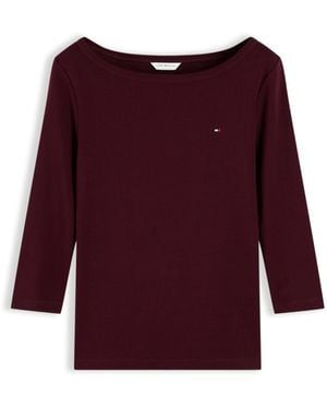 Tommy Hilfiger Cody Slim Boat Neck Long-Sleeve T-Shirt - Purple