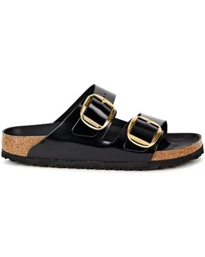 Birkenstock Arizona Big Buckle Patent Flat Sandals - Black