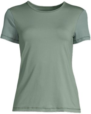 Casall Mesh Short-Sleeve Performance Gym Top - Green