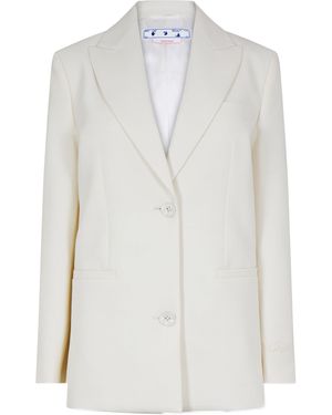 Off-White c/o Virgil Abloh Tmby Wool Blend Softshell Jacket - White