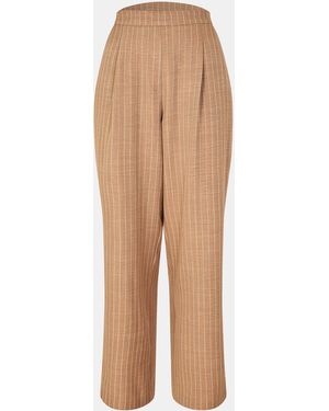 Biba Striped Wide Leg Trousers - Natural