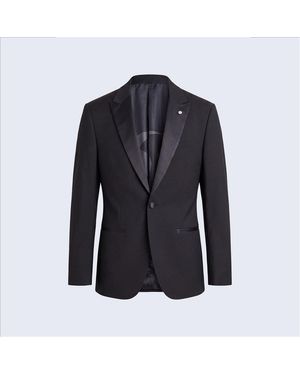 Twisted Tailor Kingdon Slim Fit Tuxedo Jacket - Blue
