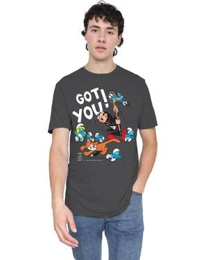 Other Smurfs Gargamel And Azrael T-Shirt - Grey