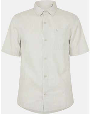 Jack Wills Short Sleeve Linen Shirt - White