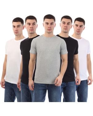 Duck and Cover Caplaz Print Sleeve 5 Pack T-Shirts - Blue