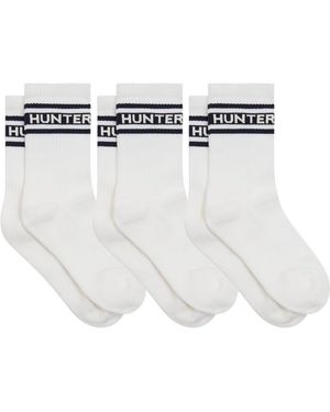 HUNTER 3 Pack Crew Socks - White