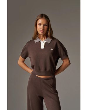 The Couture Club Short-Sleeve Polo Shirt - Brown