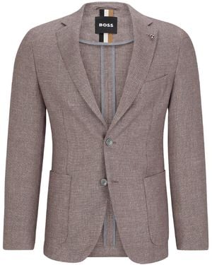 BOSS Hanry Tailored Fit Formal Jacket - Brown