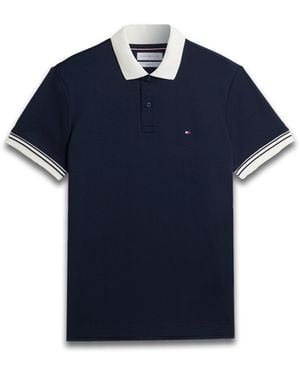 Tommy Hilfiger Placket Cotton Short-Sleeve Polo - Blue
